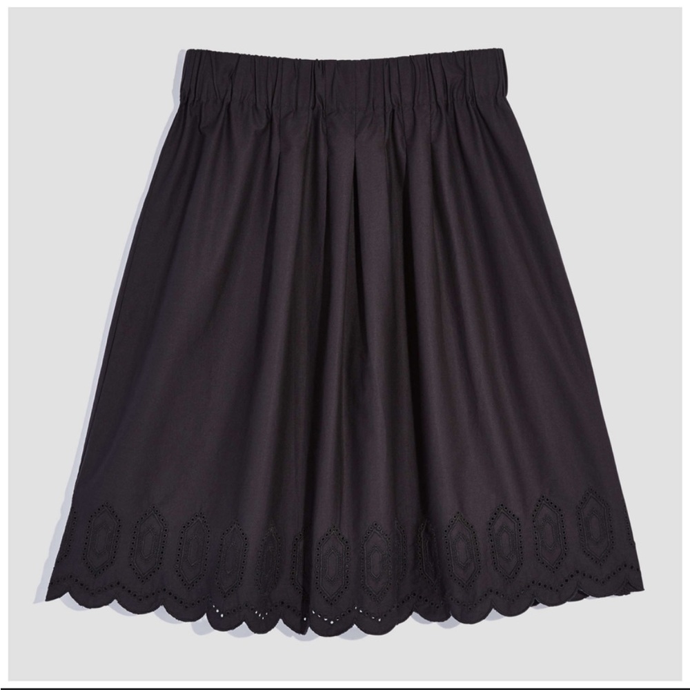 Black Cotton Poplin Skirt